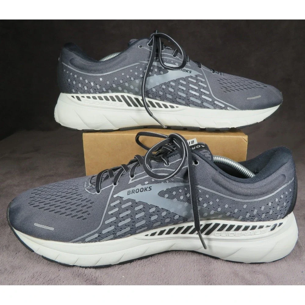 Brooks Adrenaline 21 Shoes Mens Size 12.5 Black Gray Running‎ Cushioned
